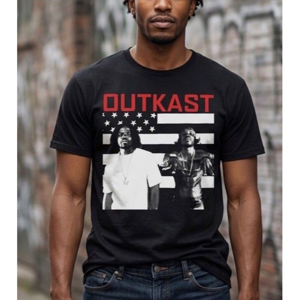 Outkast Graphic Rap Tee Mens Black Sz 3XL Hip Hop Music Band T-Shirt Cotton